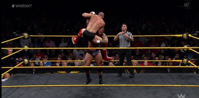 Bearhug by Ryker on Lorcan during their April 3 match on nXt TV.