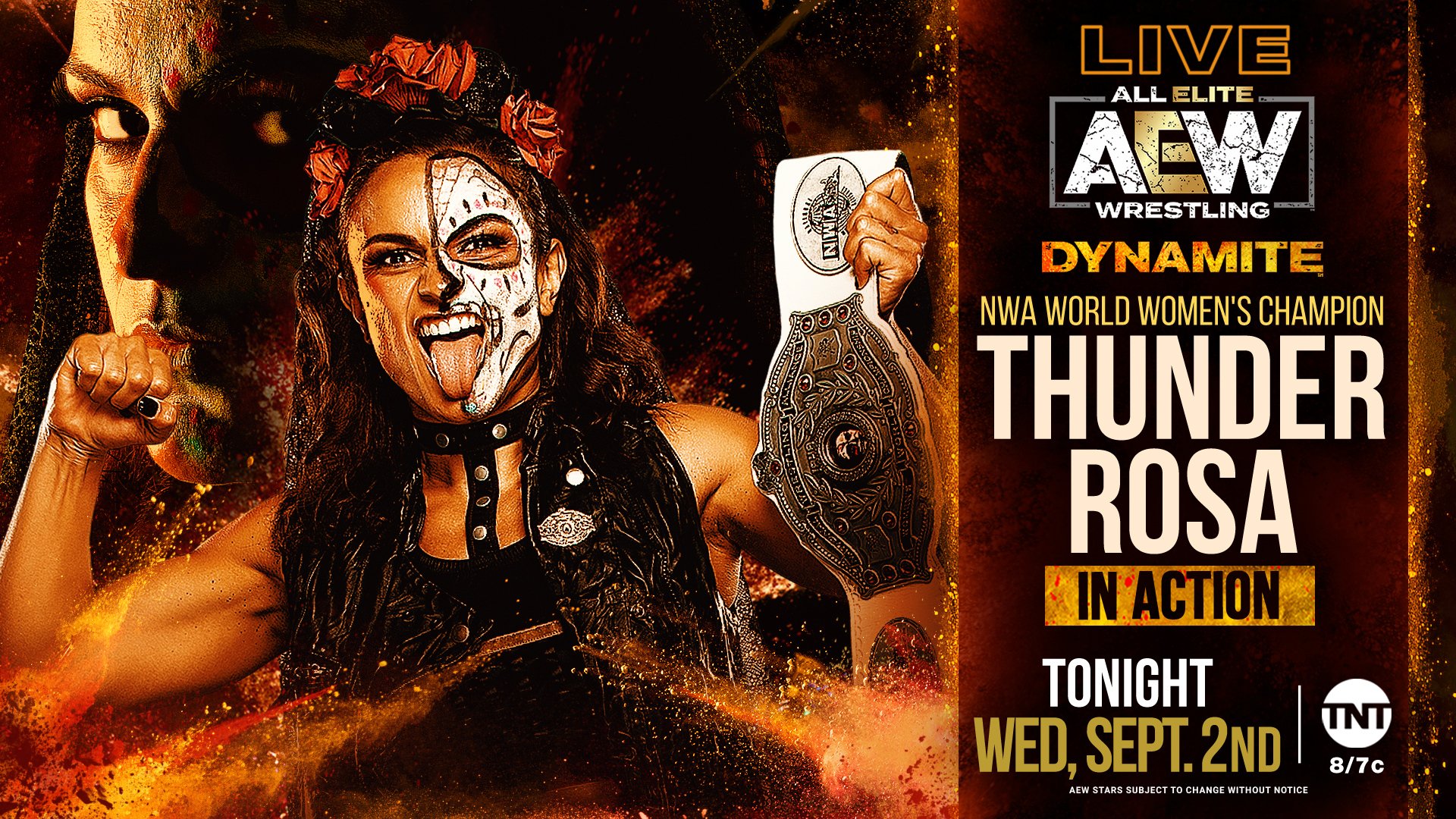 AEW Confirms Thunder Rosa Debut For Tonight’s Dynamite On TNT.