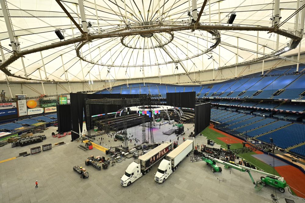New Photo and Video of WWE Construction at Tropicana Field, Amway