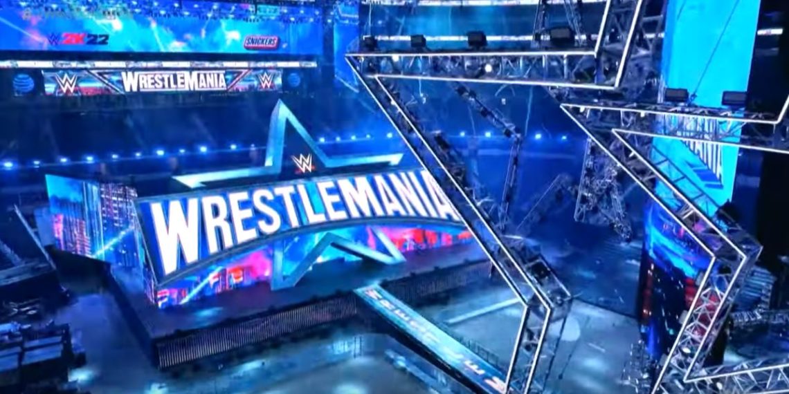 Video of the WrestleMania 38 Set Reveal with Pat McAfee, Michael Cole ...