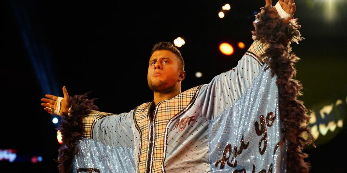 MJF makes his entrance at AEW Double Or Nothing.