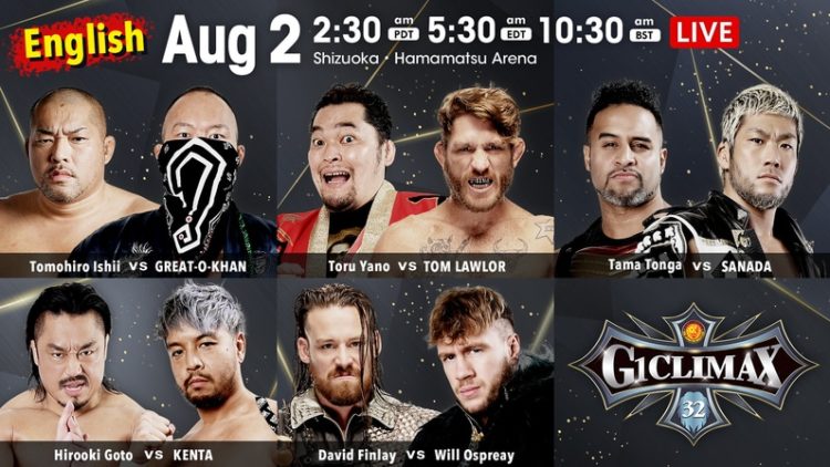 NJPW G1 Climax 32 Results 8/2/22