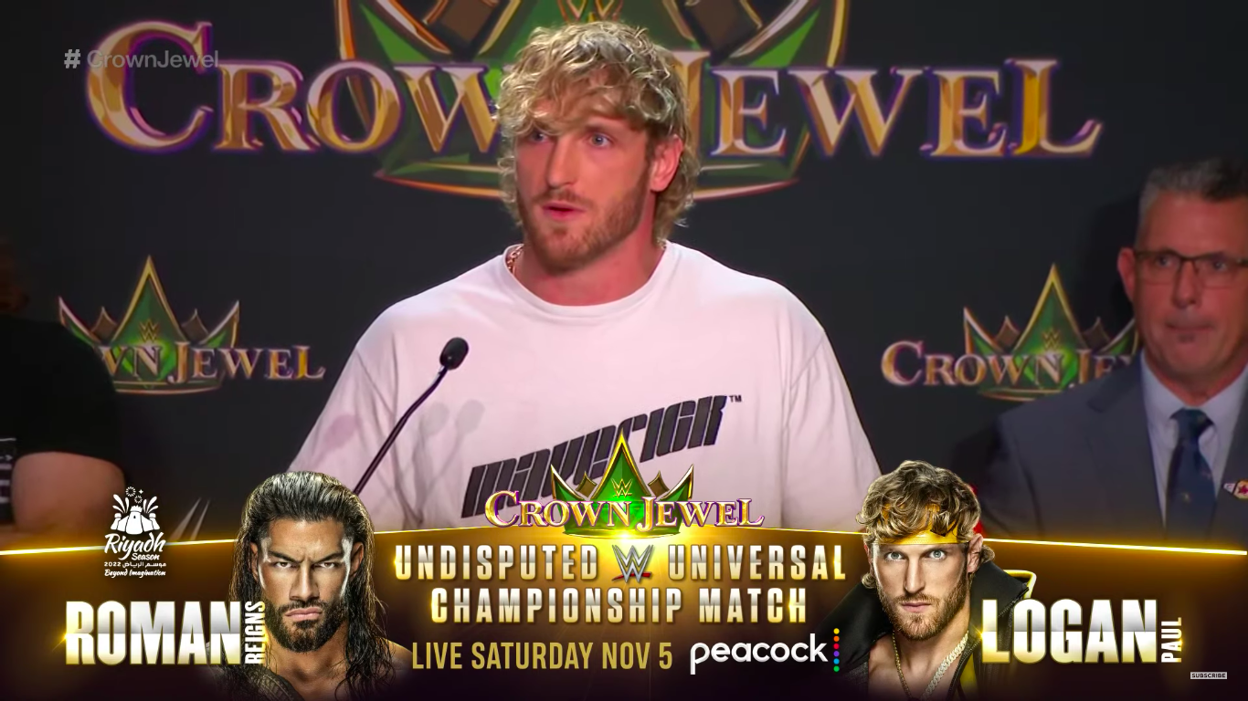 Roman Reigns vs.  Logan Paul Confirmed for WWE Undisputed Universal Championship for Crown Jewel in November