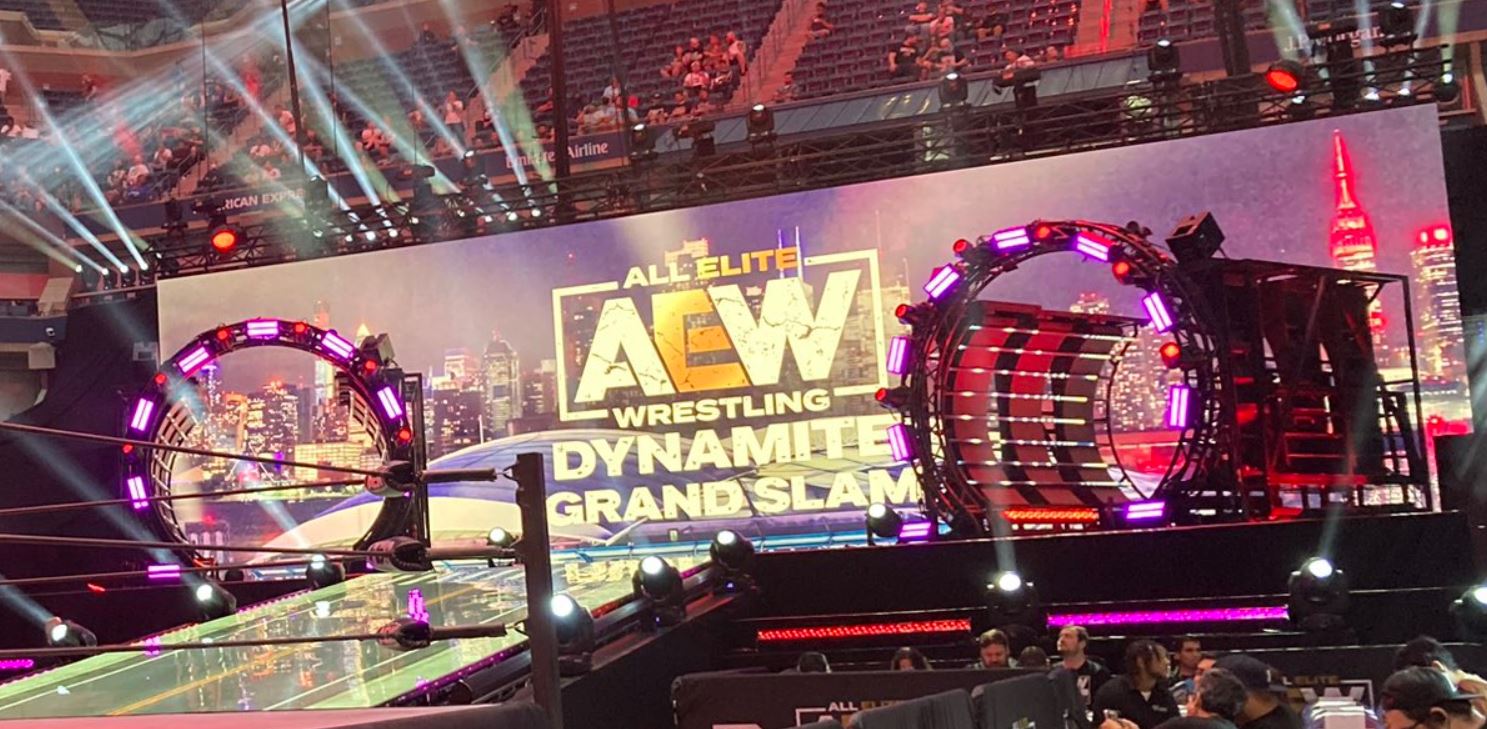 Set up photos/videos for AEW Dynamite Grand Slam, attendance news for tonight’s show