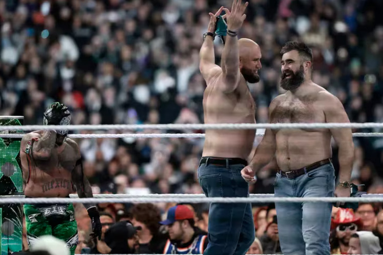 Backstage Update On Jason Kelce, Lane Johnson Appearance At WrestleMania XL