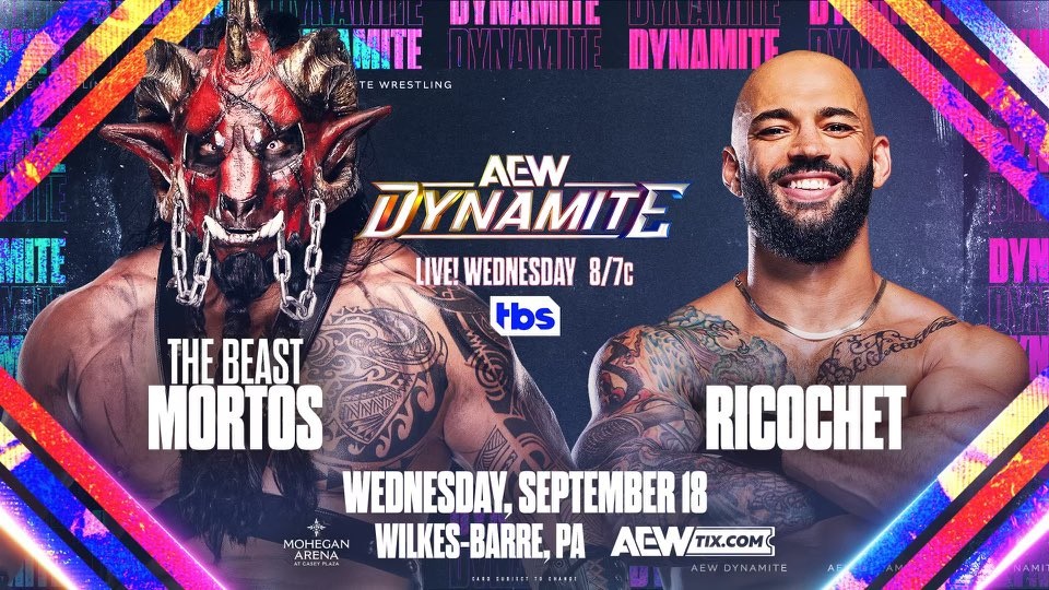 Ricochet vs. The Beast Mortos Announced For AEW Dynamite On September 18