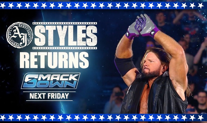 WWE Announces AJ Styles’ Return For Next Week’s SmackDown