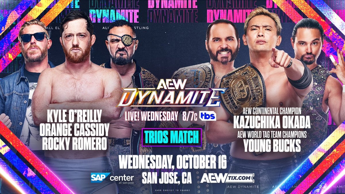 Big Trios Match Announced For AEW Dynamite On October 16 In San Jose, CA.