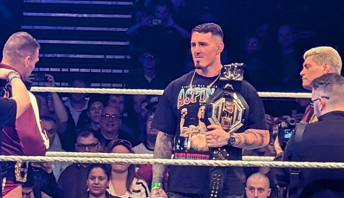 Interim UFC Heavyweight Champion Tom Aspinall Appears In Ring With Cody Rhodes & GUNTHER At WWE Manchester Show